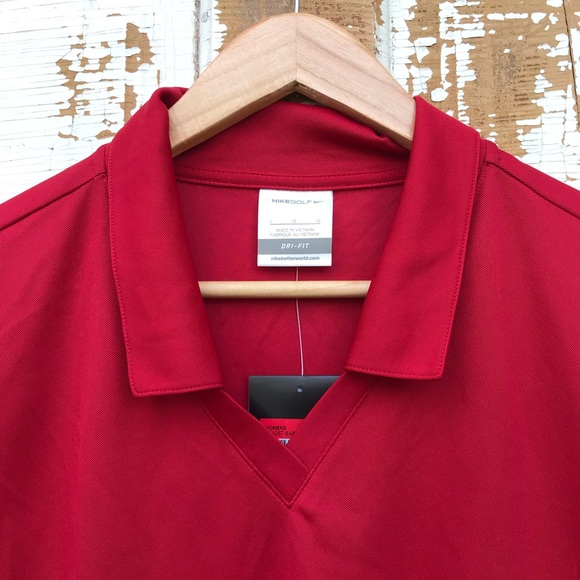 🍄 Nike Golf Red Dri-Fit Polo Shirt - Picture 2 of 8